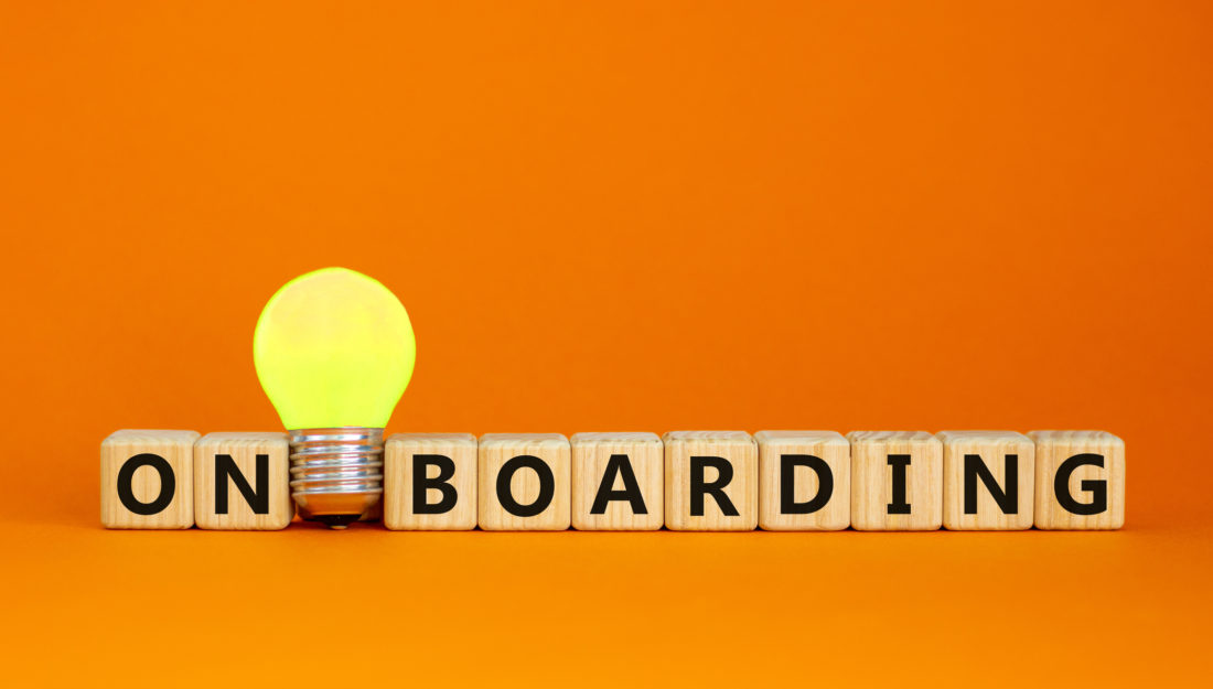 onboarding with wooden cubes